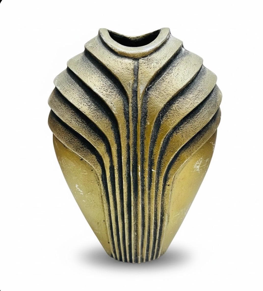 Art Deco Fluted Tapered Brass Urn