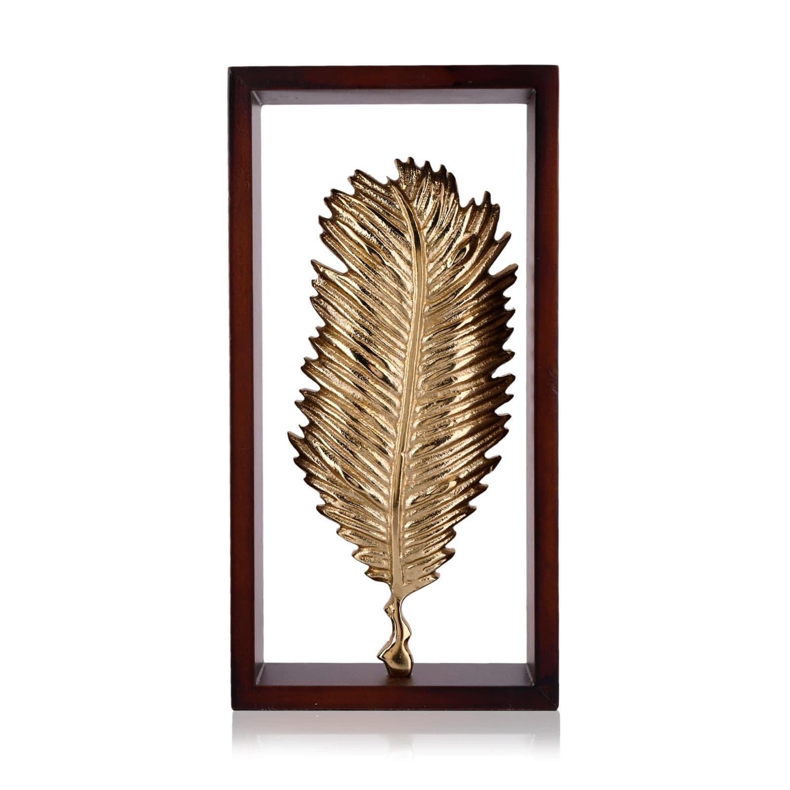 Maker's Touch Handcrafted Brass Feather Showcase